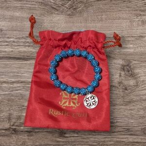 Rustic Cuff Turquoise Bracelet with Silver Charm